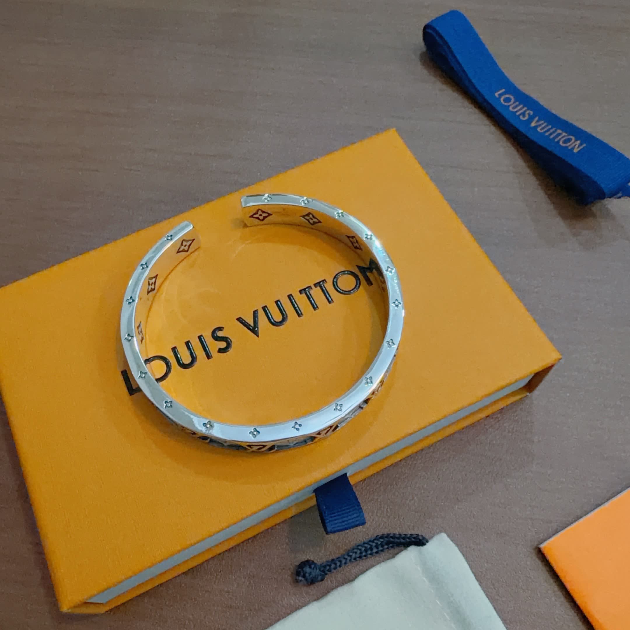 Louis Vuitton Silver Monogram Bracelet